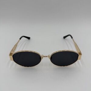 SOJOS Sunglasses Black Gold Frame Retro Oval UV Protection